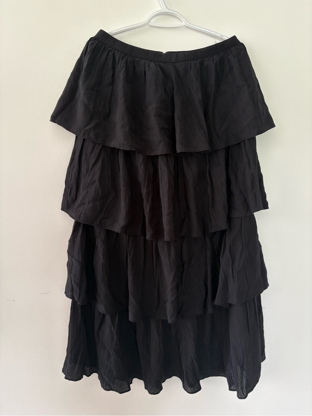 Abercrombie & Fitch Black Tiered Ruffle Maxi Skirt